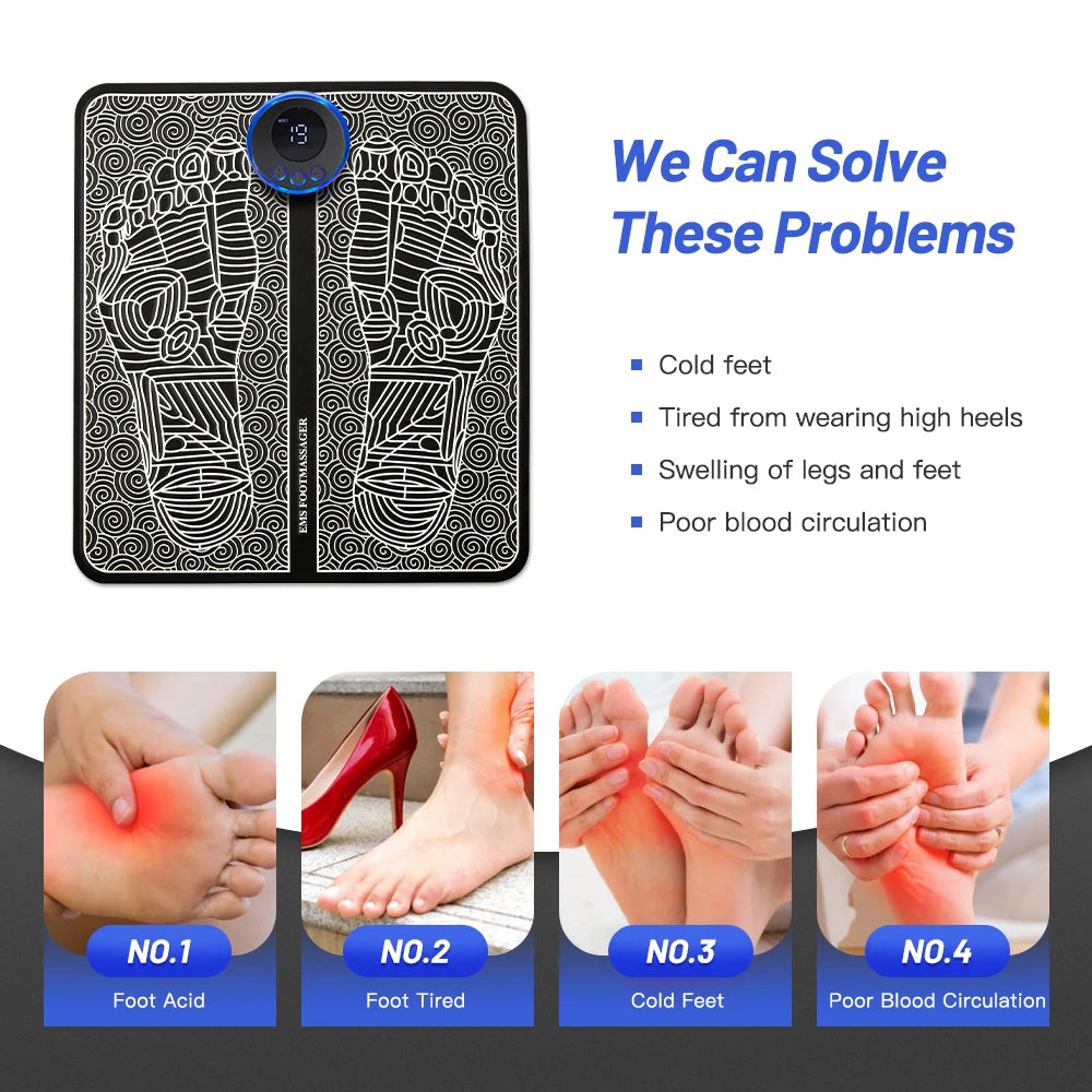 Electric Foot Massager Pad Electrostimulator